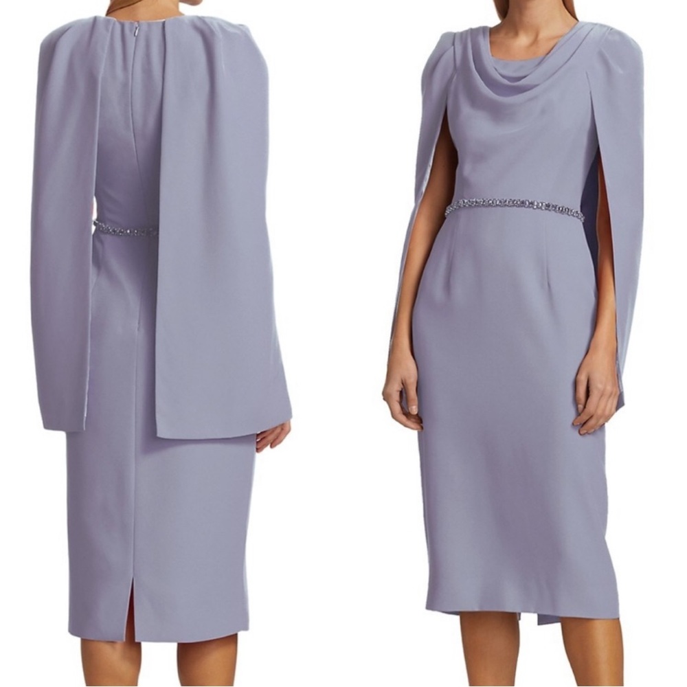 Jenny Packham Thalia Cape Embellished Dress